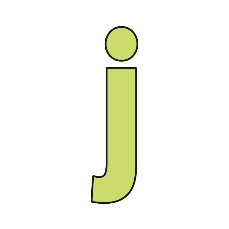 Block Letter Lowercase j Cookie Cutter