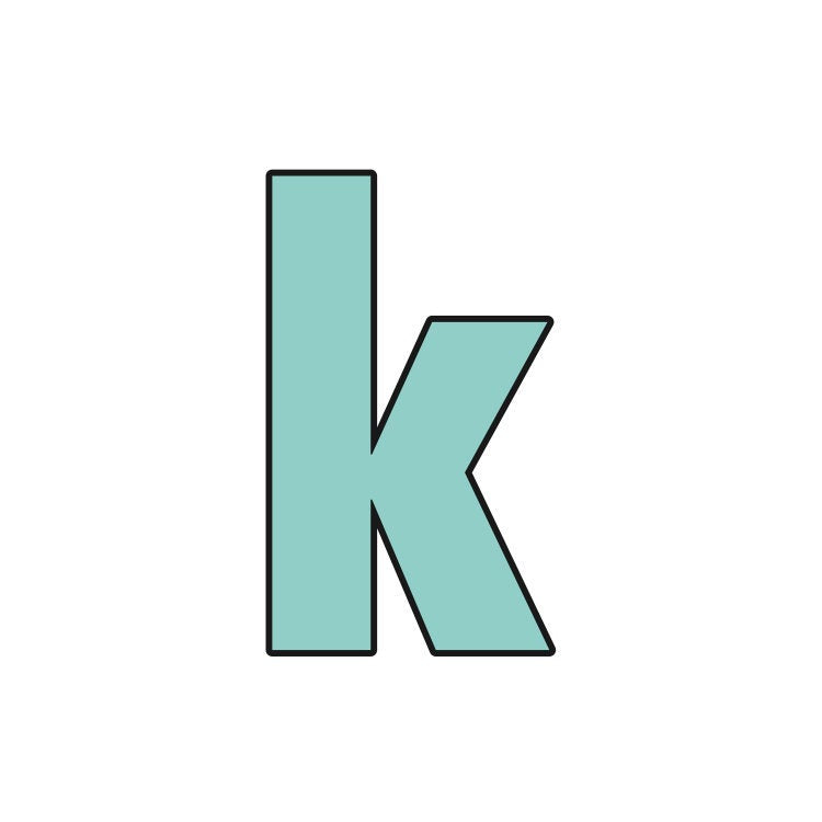 Block Letter Lowercase k Cookie Cutter