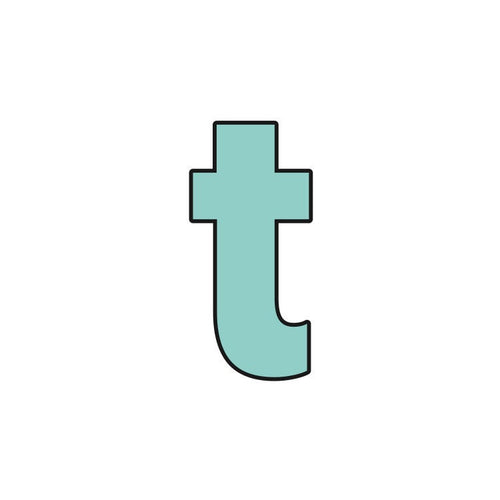 Block Letter Lowercase t Cookie Cutter