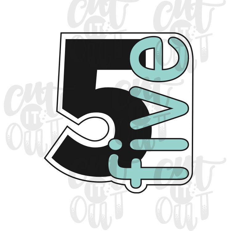 Worded Number Five Cookie Cutter – Cut It Out Cutters