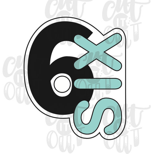 Worded Number Six Cookie Cutter