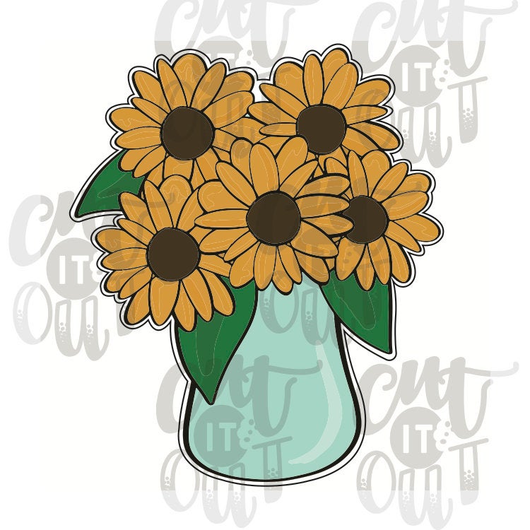 Sunflowers in Vase Cookie Cutter