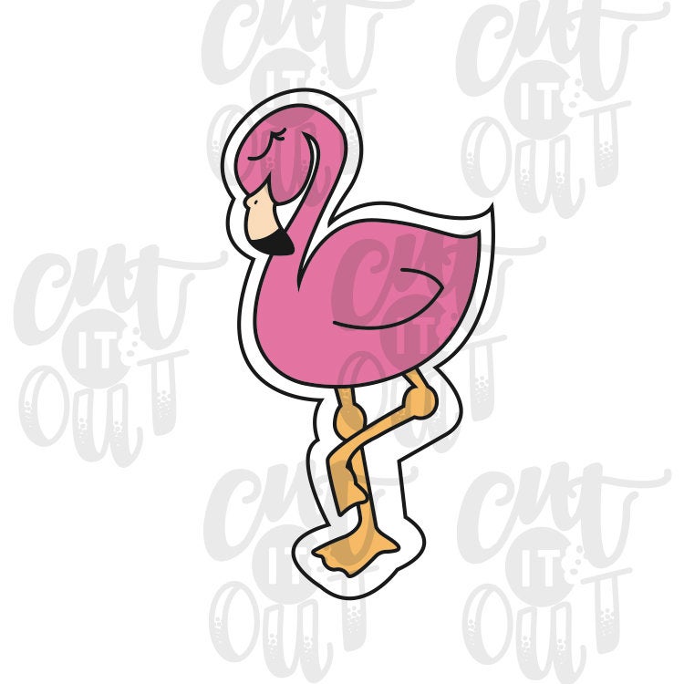 4 Cartoon Flamingo Metal Cookie Cutter
