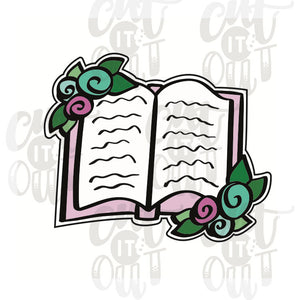 Floral Open Book Cookie Cutter