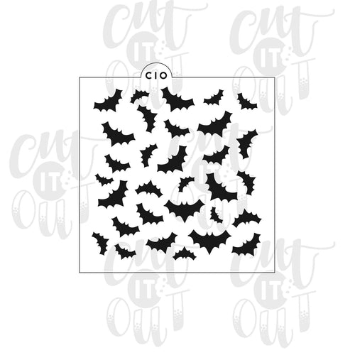 Scattered Bats Cookie Stencil
