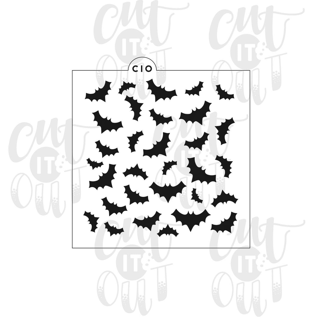 Scattered Bats Cookie Stencil