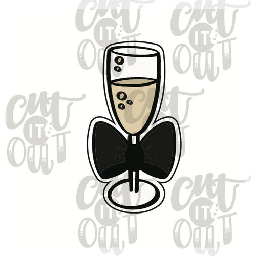 Champagne Flute with Bow Cookie Cutter