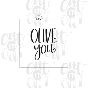 Olive You Cookie Stencil