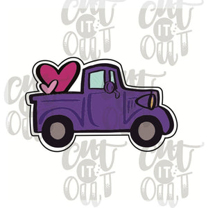 Pick Up Truck with Hearts Cookie Cutter