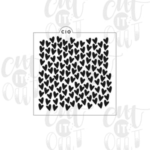 Scattered Hearts Cookie Stencil
