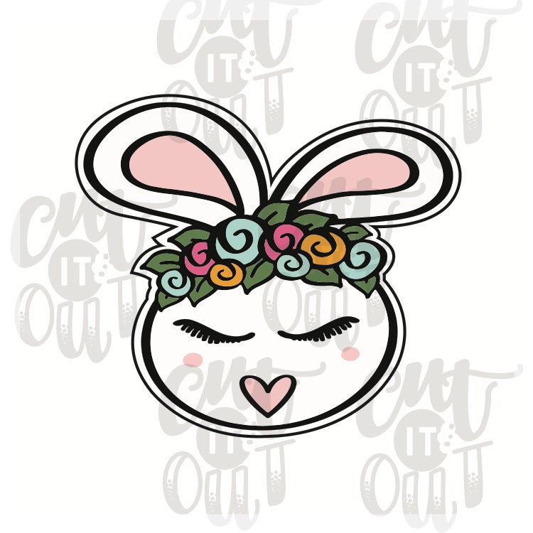 Flower Crown Bunny Cookie Cutter