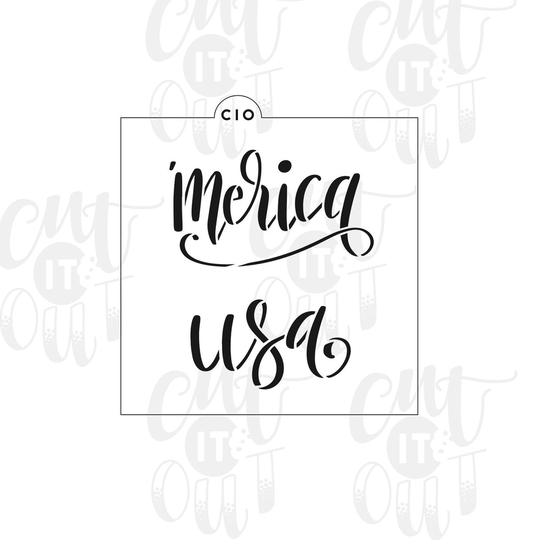 Merica/USA Cookie Stencil