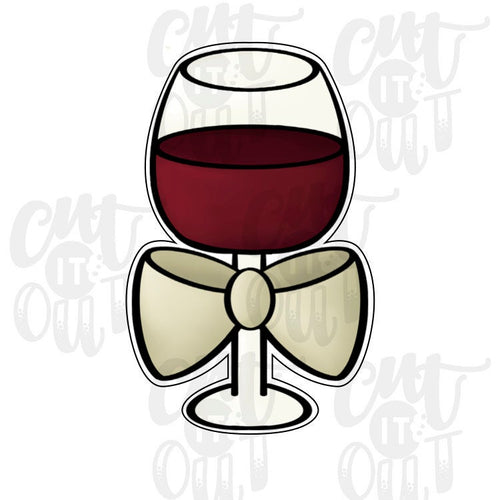 Wine Glass with Bow Cookie Cutter