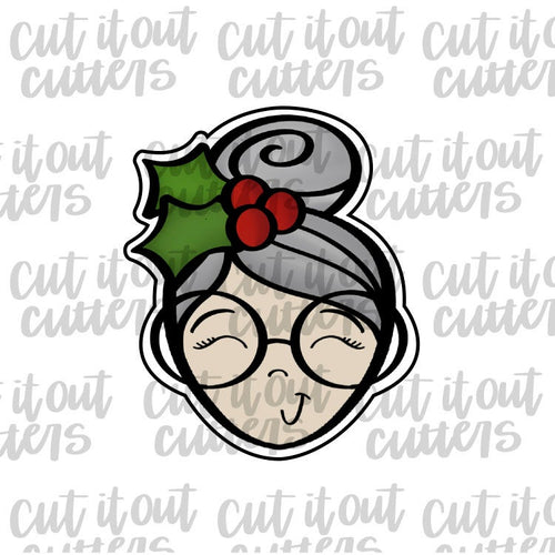 Mrs Claus Head with Holly Cookie Cutter