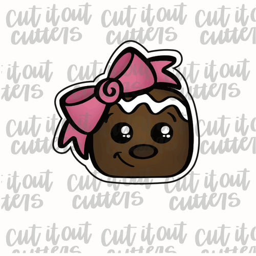 Gingy Snow Girl Head Cookie Cutter