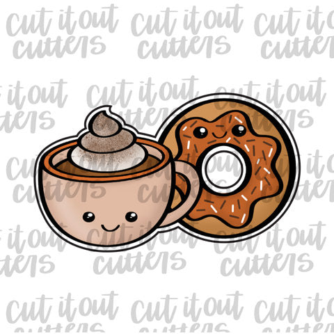 Coffee Cup and Donut Cookie Cutter