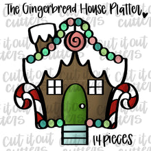 Load image into Gallery viewer, Gingerbread House Platter. 14 Piece Set.