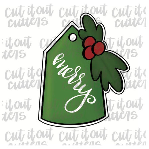 Gift Tag with Holly Cookie Cutter