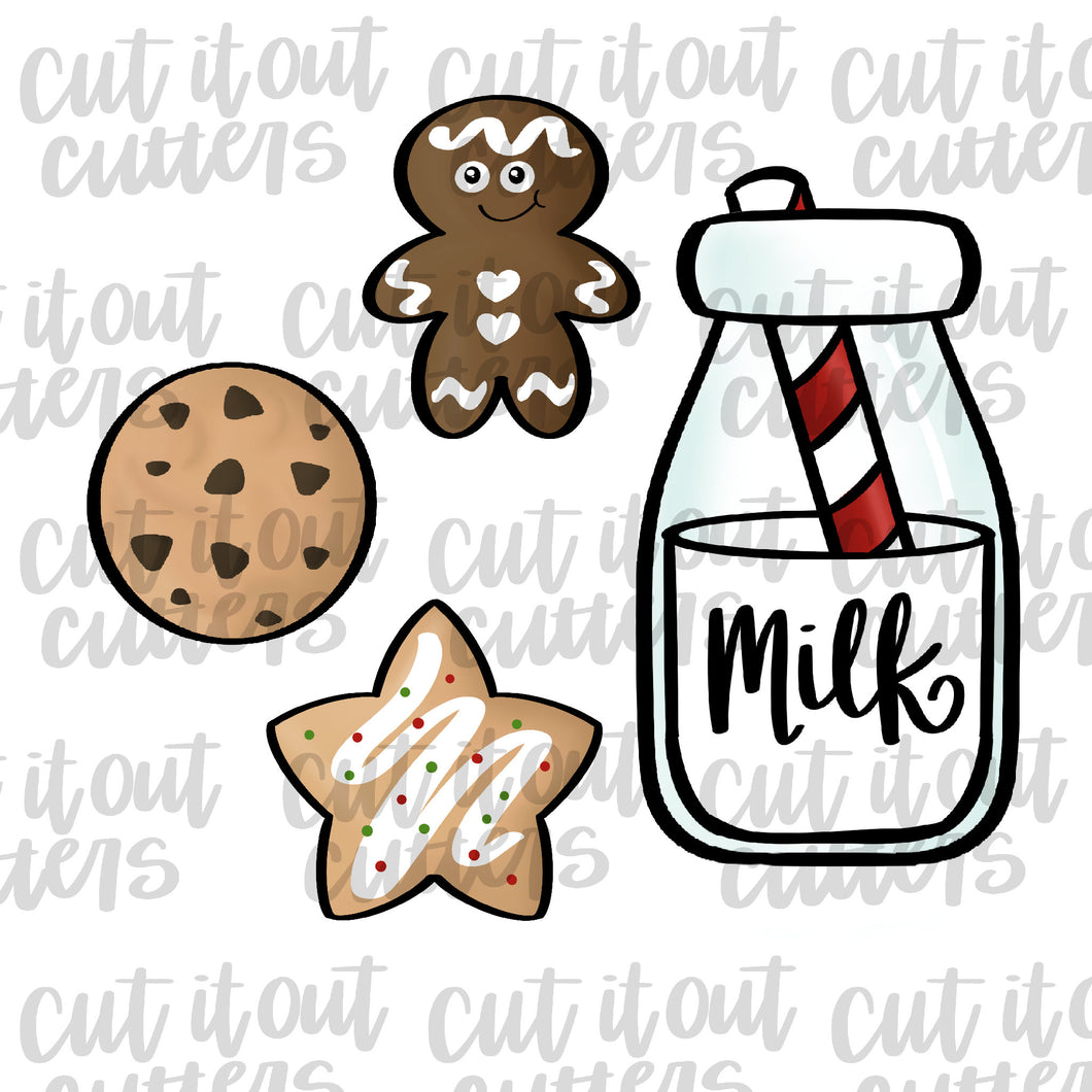 Milk and Cookies Cookie Cutter Set