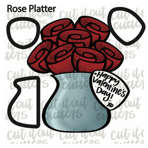 Rose Cookie Cutter Platter