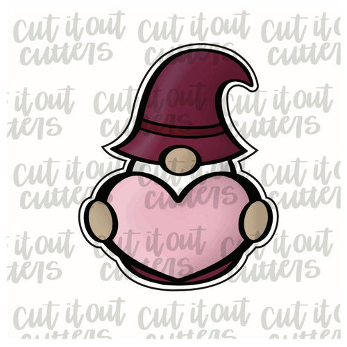 Gnome Holding Heart Cookie Cutter