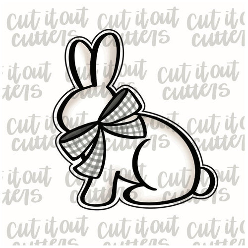 Plaid Bow Bunny Cookie Cutter