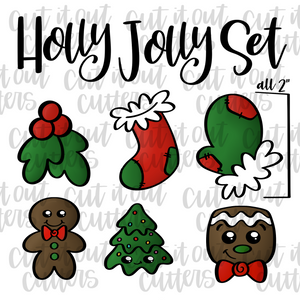 Tiny 2" Holly Jolly Cookie Cutter Set