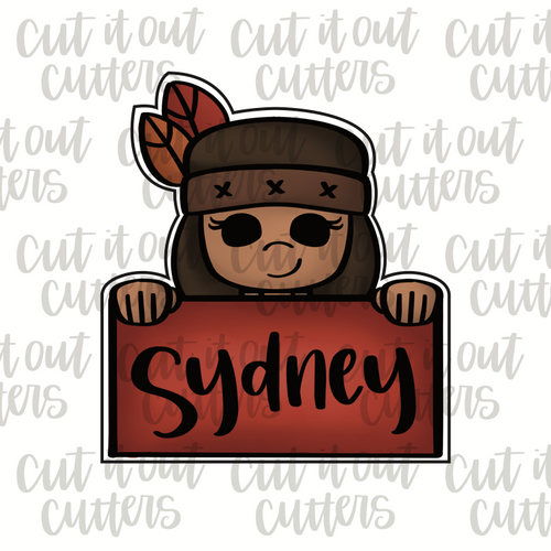 Native American Girl Plaque Cookie Cutter