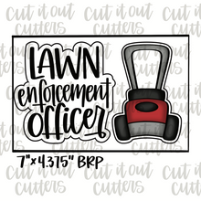 Load image into Gallery viewer, Lawn Enforcement Officer and Mower Cookie Cutter Set