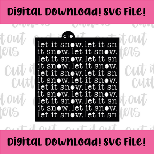 DIGITAL DOWNLOAD SVG File for Let it Snow Typewriter Stencil