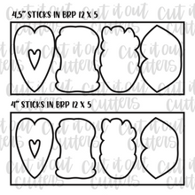 Load image into Gallery viewer, Valentine Cookie Sticks 12 x 5 Cookie Cutter Set