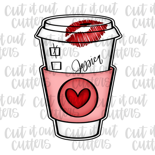 Lipstick Kiss Latte with Lid Cookie Cutter