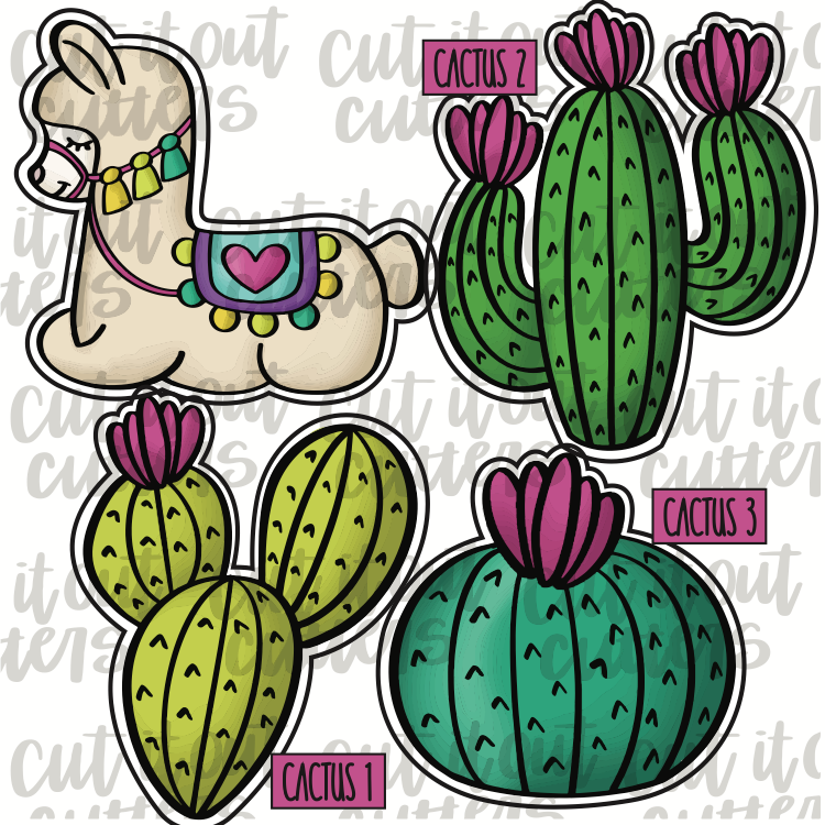 Llama & Cactus Cookie Cutter Set