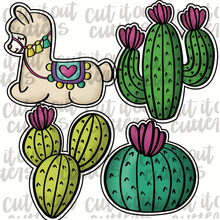 Load image into Gallery viewer, Llama &amp; Cactus Cookie Cutter Set