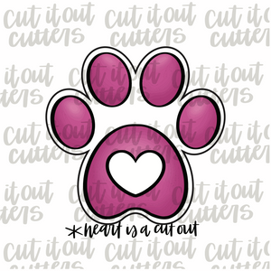 Love Paw Print Cookie Cutter