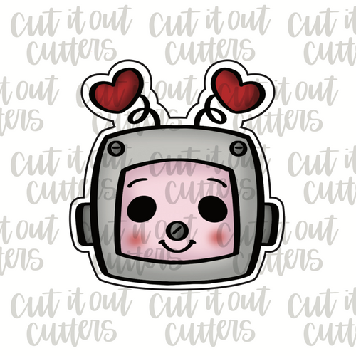 Love Robot Head Cookie Cutter