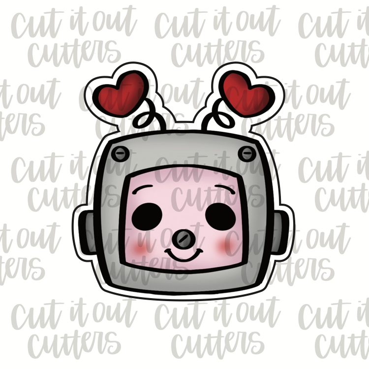 Love Robot Head Cookie Cutter
