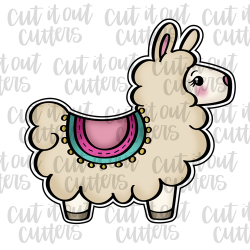 Luna the Llama Side View Cookie Cutter