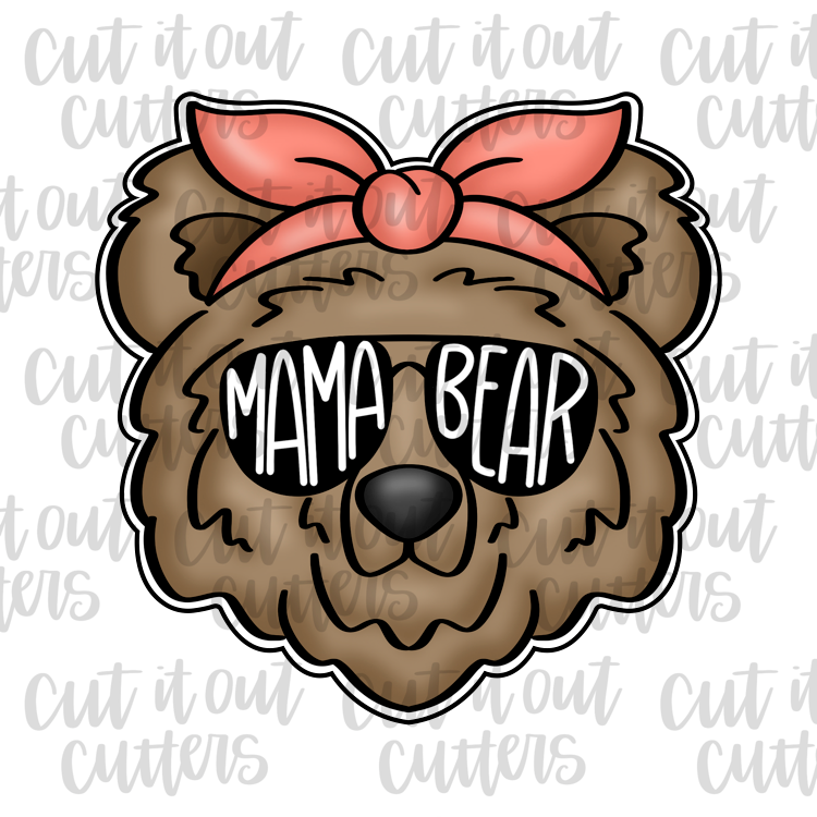 Mama Bear Head Cookie Cutter