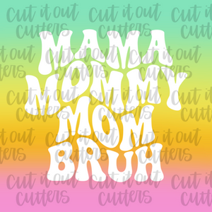 Mama Mommy Mom Bruh - 2" Square Tags - Digital Download