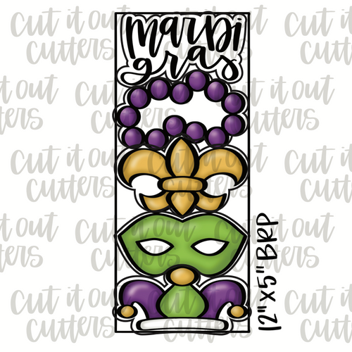 Mardi Gras Cookie Cutters, Set of 3, Fleur de Lis, Jester Hat, Crown