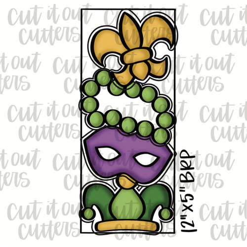  Mardi Gras/New Orleans Cookie Cutter Set - King Crown,  imperialCrown, Mask and Fleur de Lis: Home & Kitchen