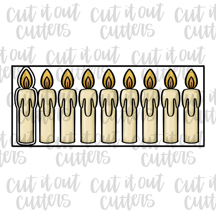 Menorah Candles 12x5 Cookie Cutter