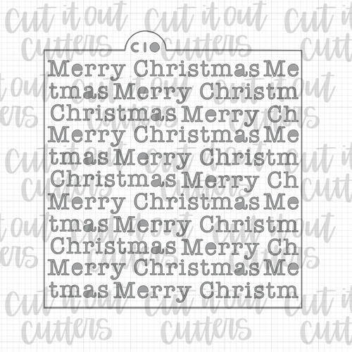 Merry Christmas Typewriter Cookie Stencil