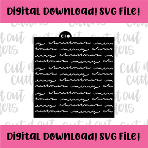 DIGITAL DOWNLOAD SVG File for Merry Christmas Hand Written Stencil