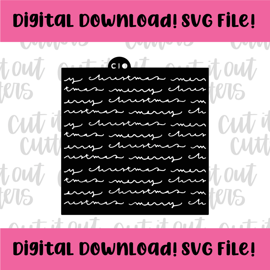 DIGITAL DOWNLOAD SVG File for Merry Christmas Hand Written Stencil