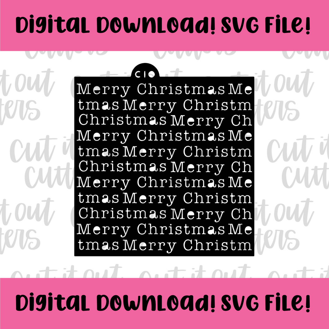 DIGITAL DOWNLOAD SVG File for Merry Christmas Typewriter Stencil