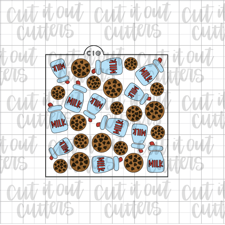 Milk and Cookies - 4 Piece - Cookie Stencil