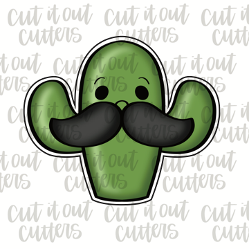 Mustache Cactus Cookie Cutter