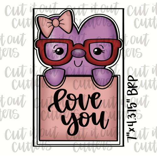 2 Piece Plaque - Nerdy Heart Girl - Cookie Cutter Set